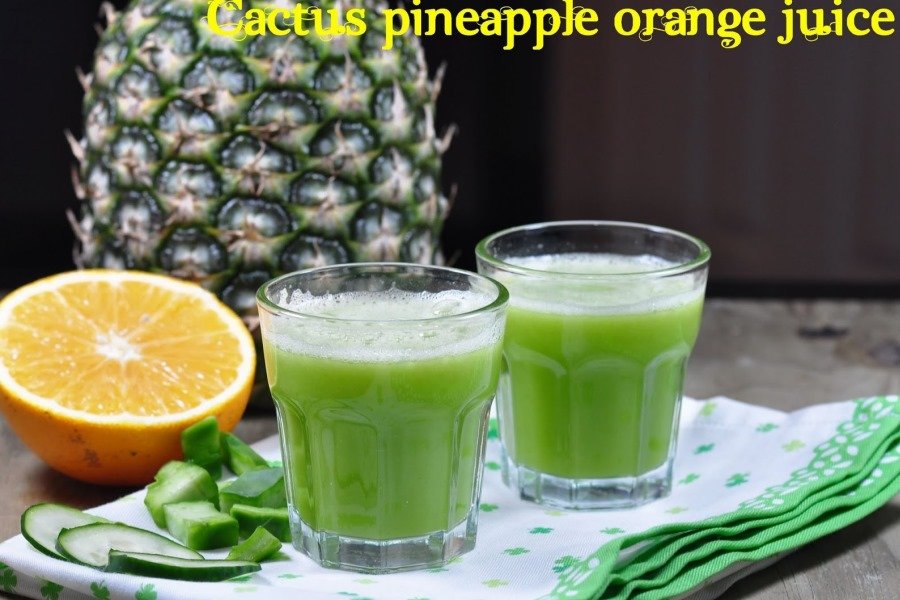 nước ép với xương rồng